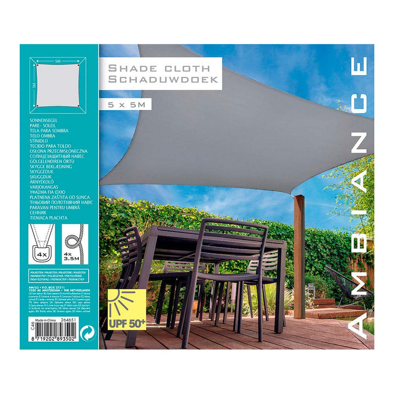 Square Shade Sail Color: Light Grey 5X5M Ambiance