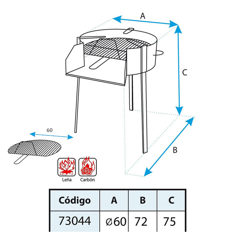 Barbacoa Redonda Con Soporte Para Paella Ø60Cm Imex El Zorro