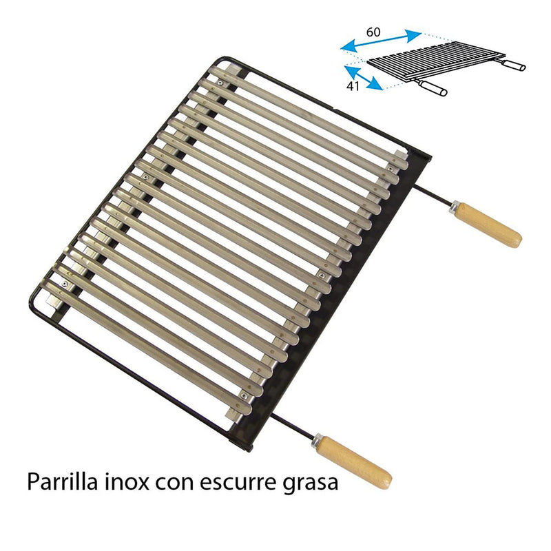 Drawer with stainless steel grill 61x40x32cm Imex El Zorro