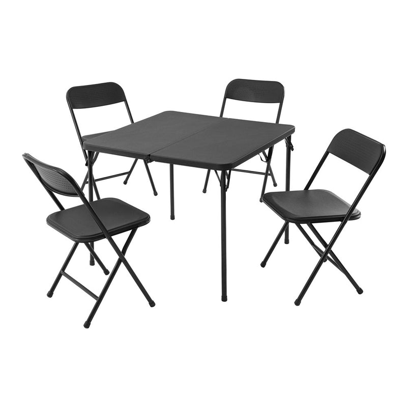 Set of table and 4 folding chairs