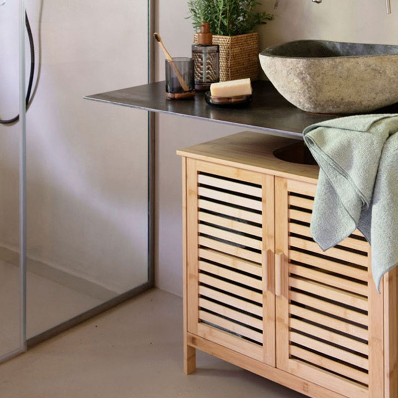 Bamboo Under Sink Cabinet 60x30x62cm Ba73151 Andrea House