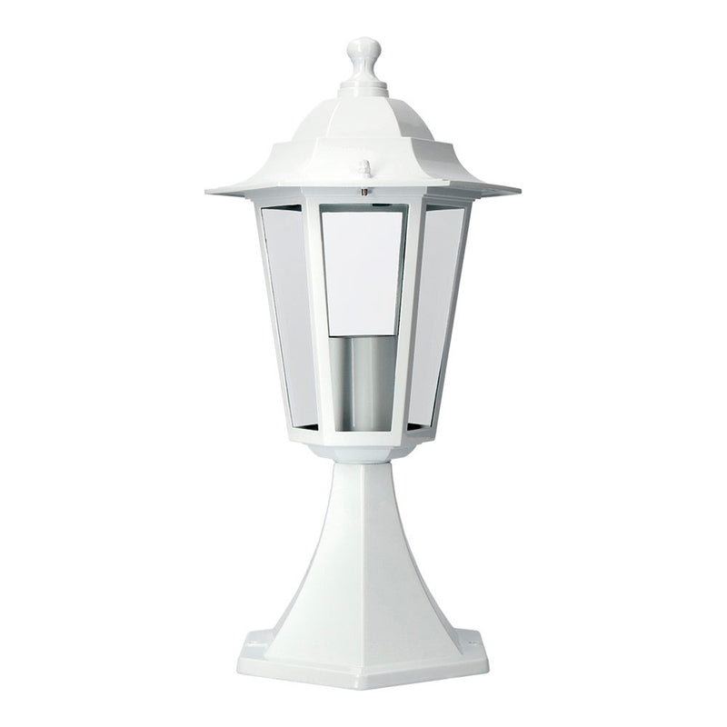 Farol De Aluminio Y Cristal Para Muro Ip44 E27 60W Color Blanco Ø16X40Cm Modelo Zurich Edm