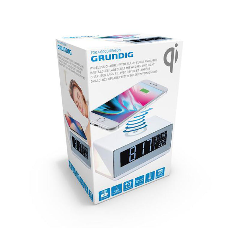 Grundig Alarm Clock with 5W Wireless Charger