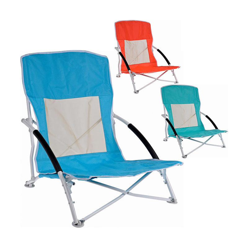 Folding Metal Beach Chair 50x40x65cm Assorted Colors