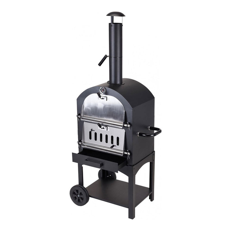 Charcoal Barbecue With Stone Oven 44.5X65X158Cm