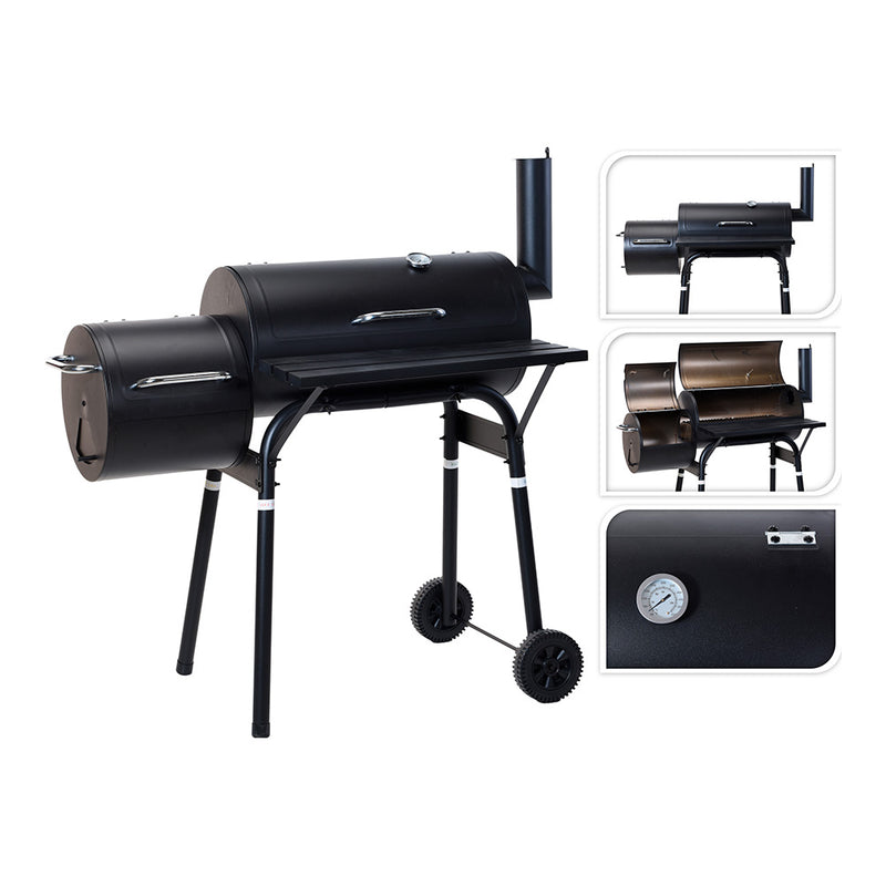 Charcoal BBQ Grill Smoker, 112X63X112Cm