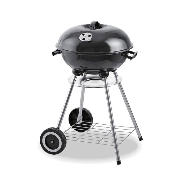 Metal Barbecue Standing With Lid And Wheels Ø44X70Cm, Black Edm