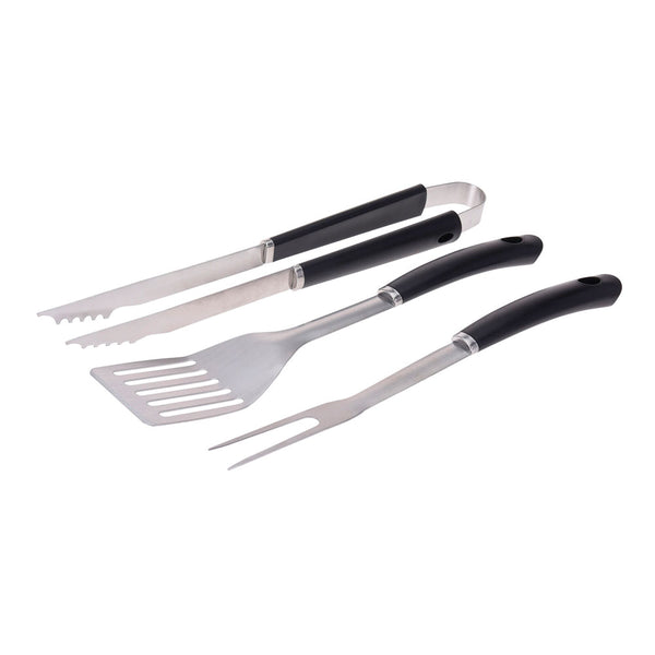 Conjunto De 3 Utensilios Para Barbacoa Pvc/Acero Inoxidable Color Negro Edm