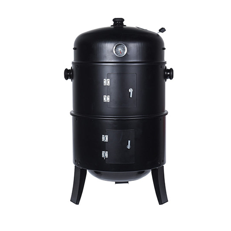 Barrel Type Barbecue For Smoking Black Color Bbq