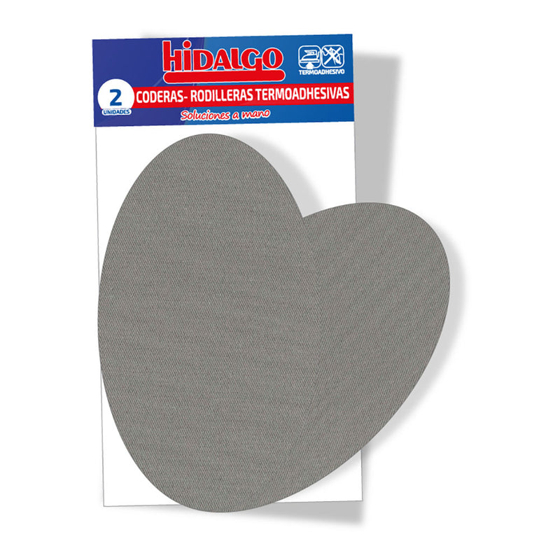 Bag of 2 Heat-adhesive Elbow-Knee Pads, Pearl Grey, Hidalgo