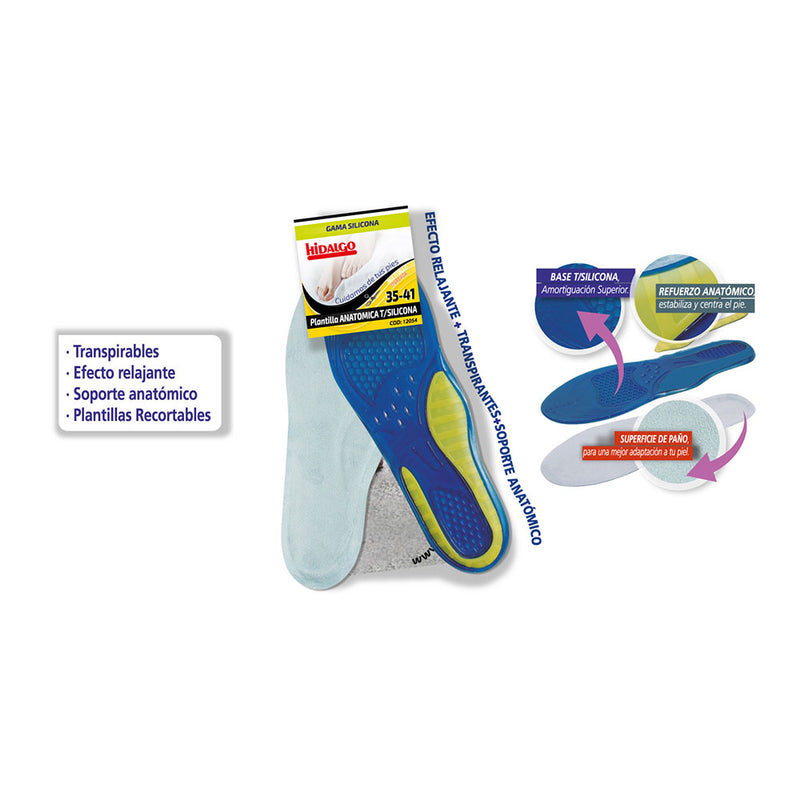 Anatomical Silicone Shoe Insole Size: 35-41 Hidalgo