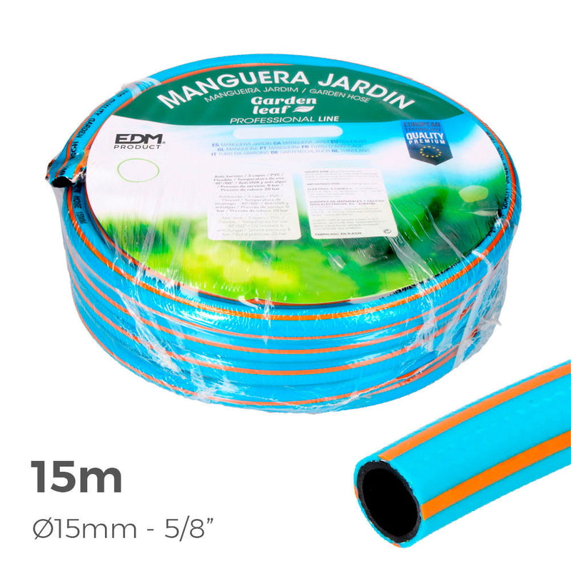 Manguera De Jardin Anti-Torsion Profesional Ø Interior 15Mm Ø Exterior 20Mm (5/8") - Rollo 15M Edm