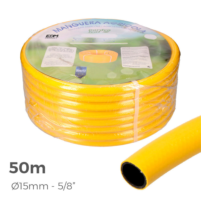 Agricultural Hose Yellow Color Inner Ø 15Mm Outer Ø 20Mm (5/8") Roll 50M Edm