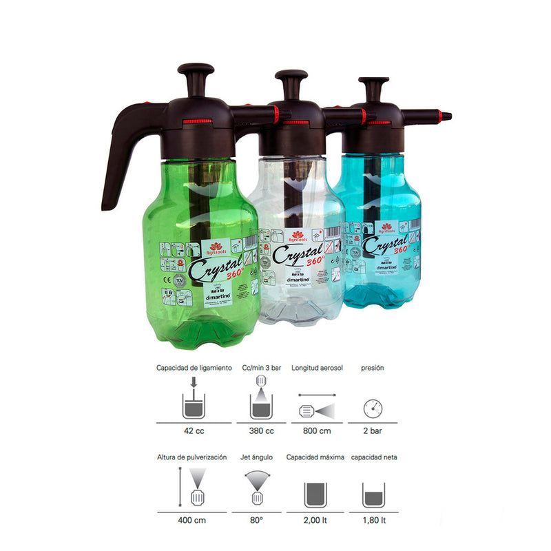 Vaporizer - Sprayer 2 L Model: Crystal 360° Di Martino Assorted Colors / Models