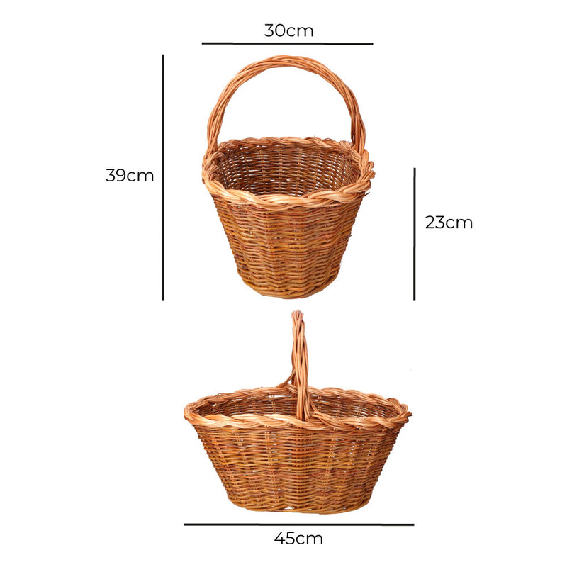 Wicker Basket 45x30x23cm Height With Handle 39cm