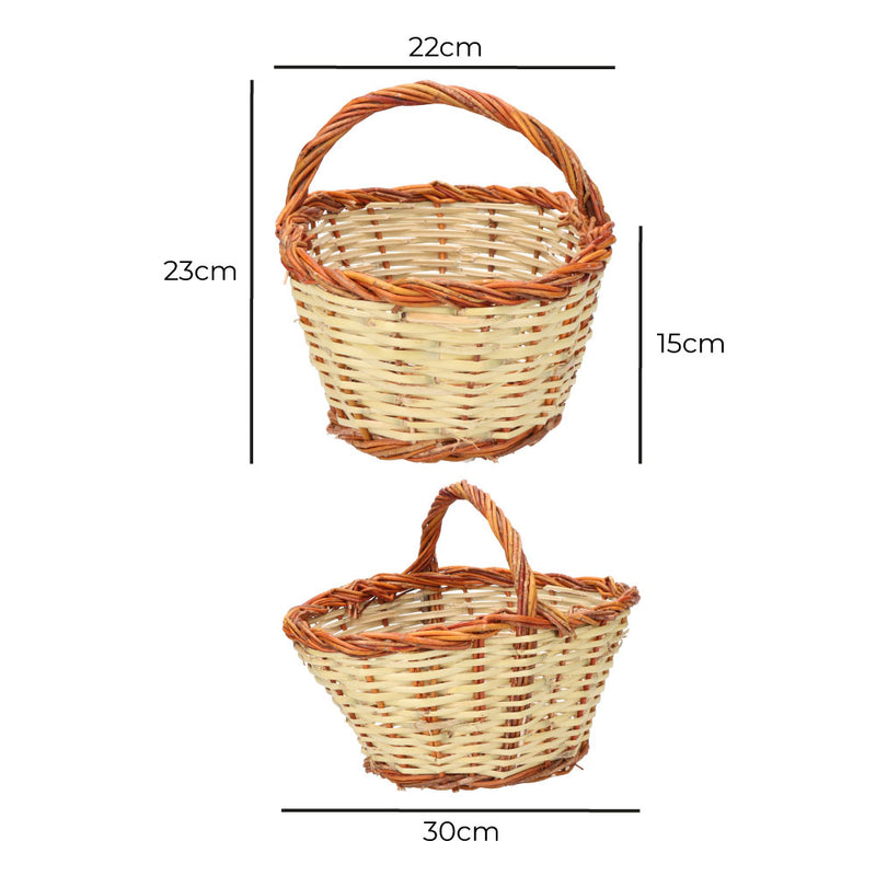 Basket Cane 30x22x15cm Height With Handle 23cm