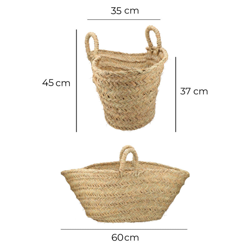 Esparto Wood Basket 60x35x45cm Oval