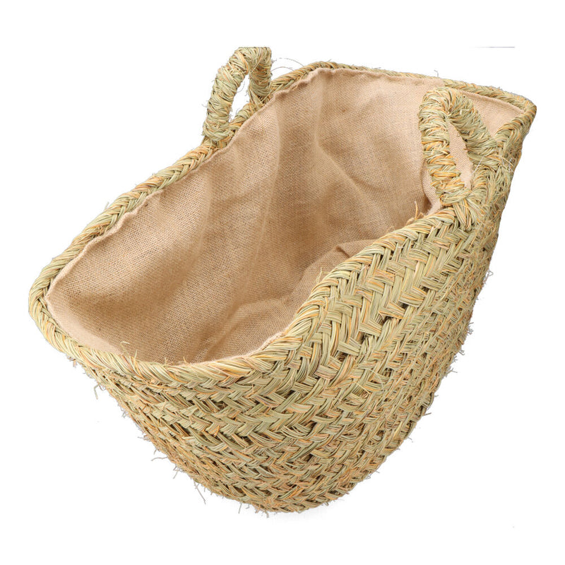 Esparto Basket With Lining For Firewood 60x35x45cm Oval