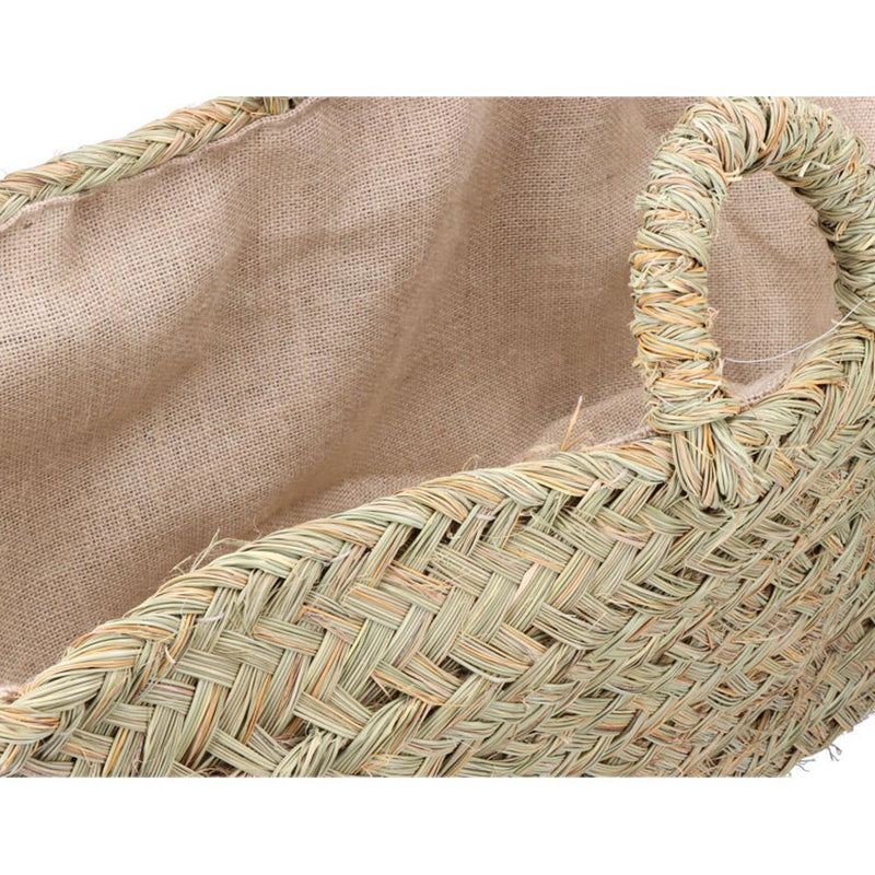 Esparto Basket With Lining For Firewood 60x35x45cm Oval