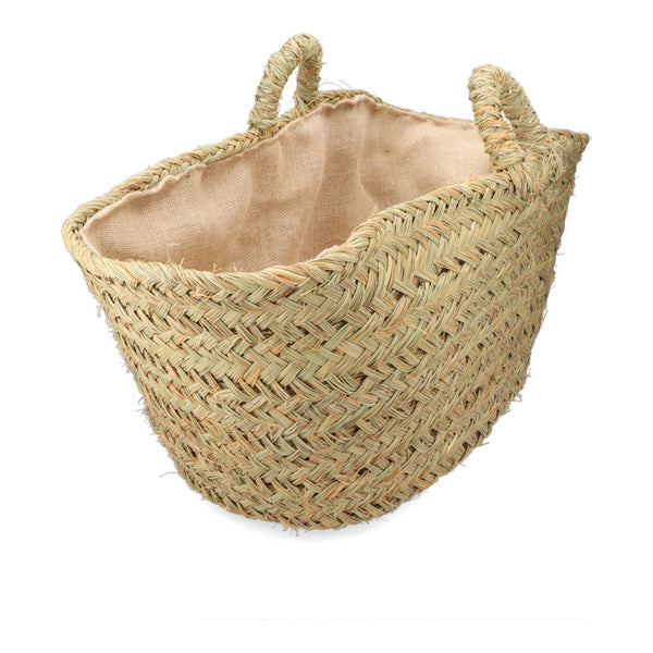 Esparto Basket With Lining For Firewood 60x35x45cm Oval