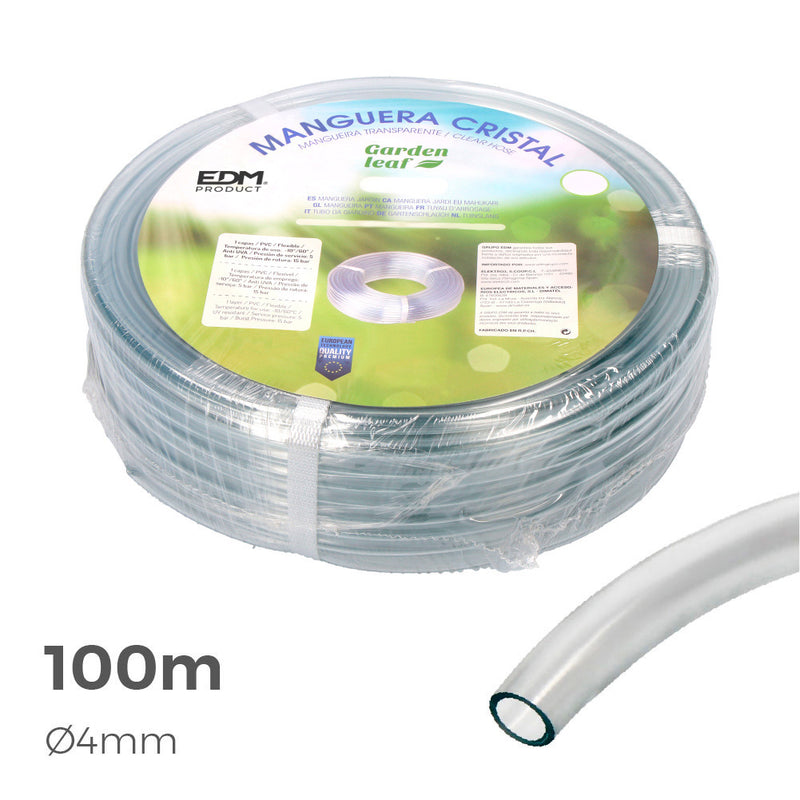 Transparent Glass Hose Inner Ø 4mm Outer Ø 6mm Roll 100M