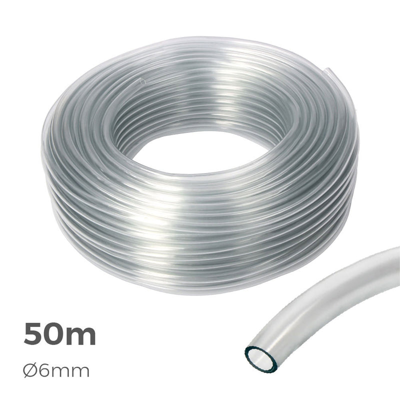 Transparent Glass Hose Inner Ø 6mm Outer Ø 8mm Roll 50M