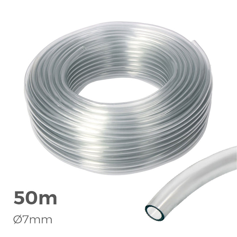 Transparent Glass Hose Inner Ø 7mm Outer Ø 10mm Roll 50M