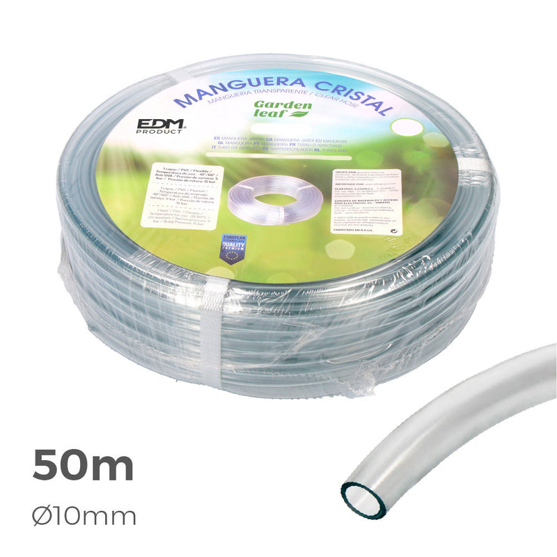 Transparent Glass Hose Inner Ø 10mm Outer Ø 14mm Roll 50m