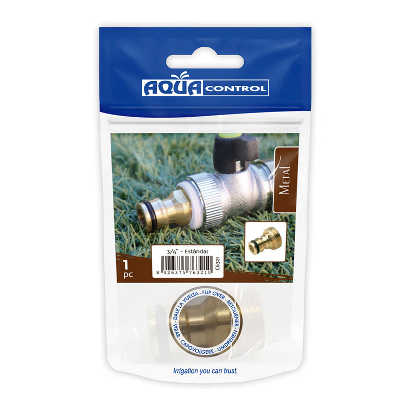 Adaptador De Grifo Rosca Macho 3/4" Laton Aqua Control