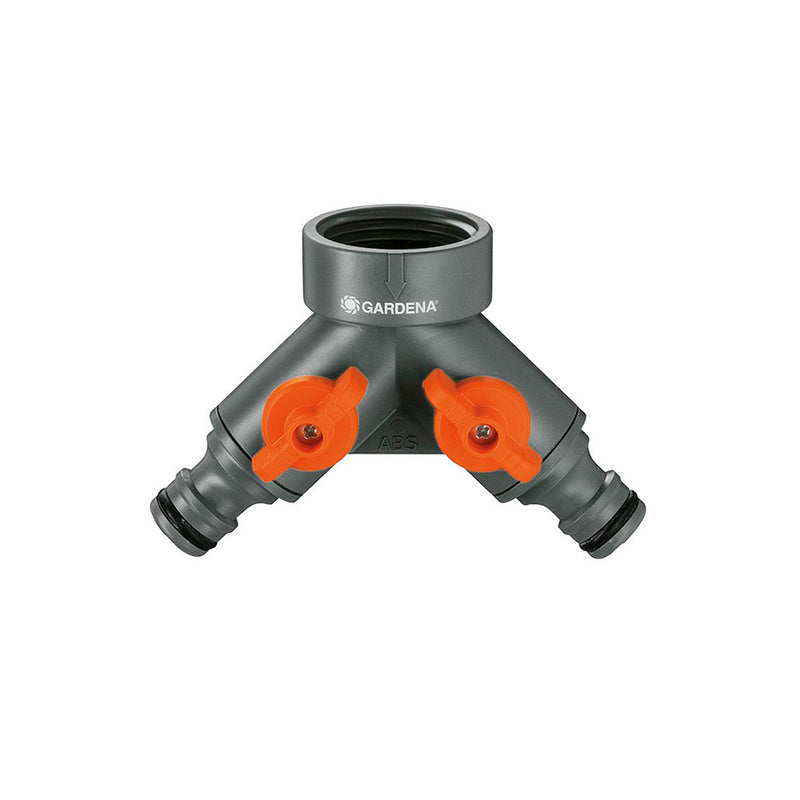 Double Distributor For Taps 21mm (1/2") 26.5mm (3/4") 33.3mm (1") (Blister) Gardena