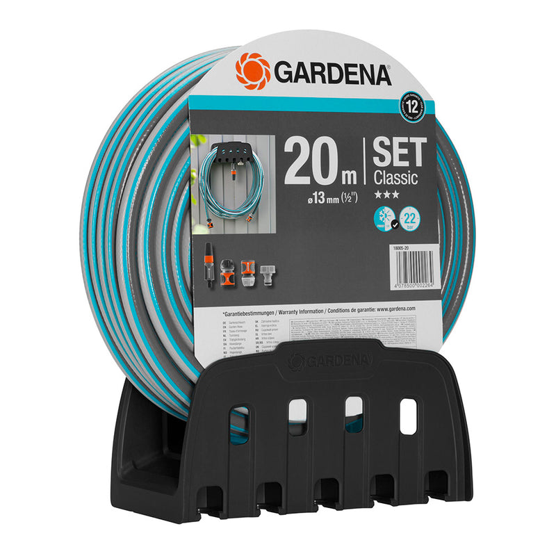 Classic Hose Ø13Mm (1/2") Roll 20M With Accessories + Support, Gardena