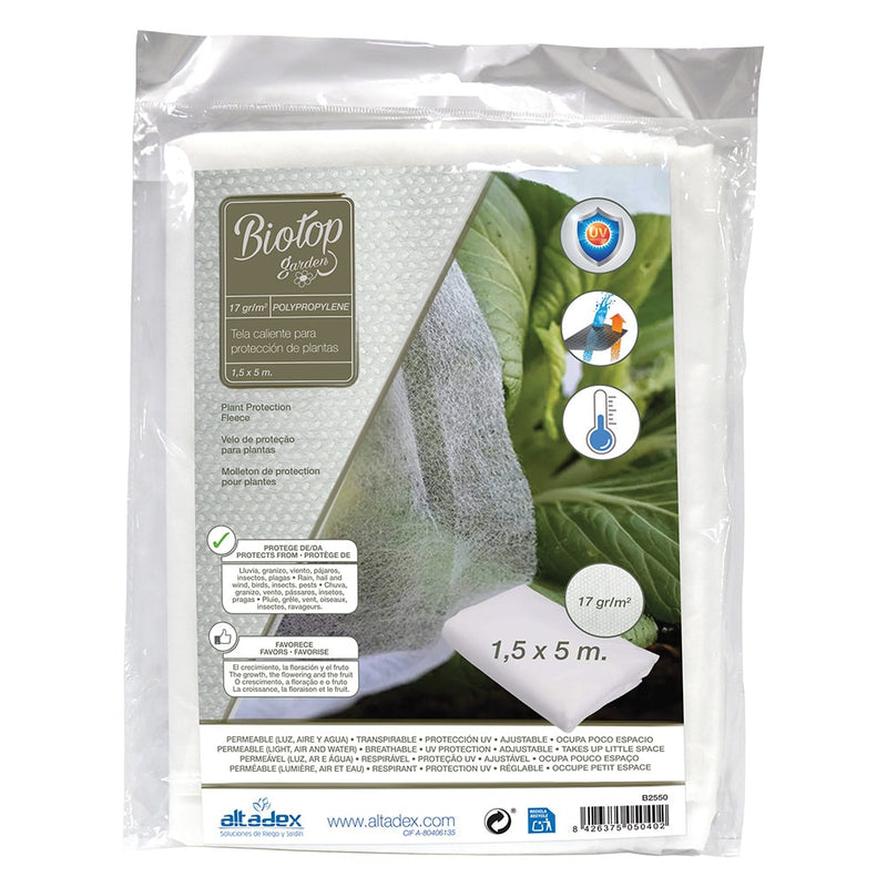 Tela De Protección Para Cultivos 1,5X5M 17Gr/M² Biotop Garden