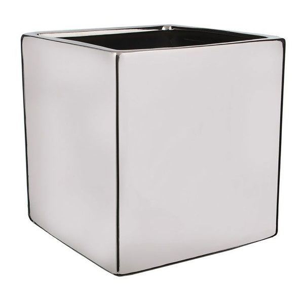 Chaz Square Silver Planter A10x10x10cm, Mica Decorations