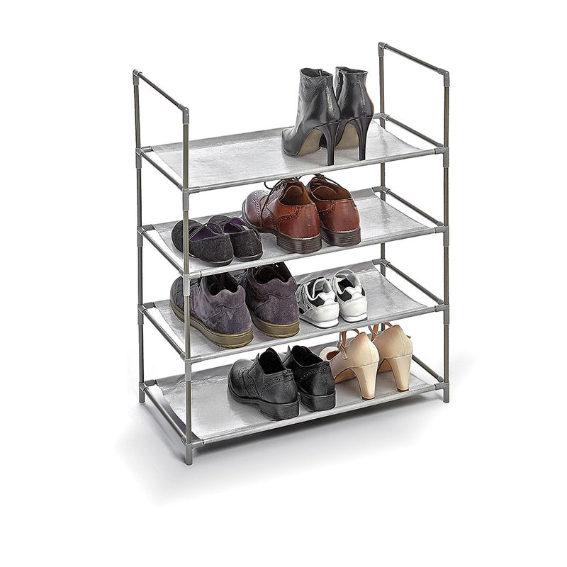 Shoe rack 4 shelves grey 58.5x28.5x70cm