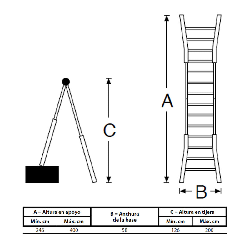 4+4 Edm Steel Telescopic Ladder