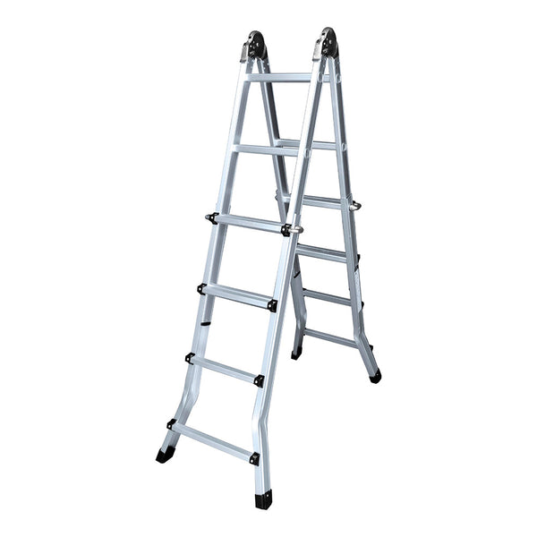 Telescopic Aluminum Multifunction Ladder 2X4+4 Steps En131-4 Edm