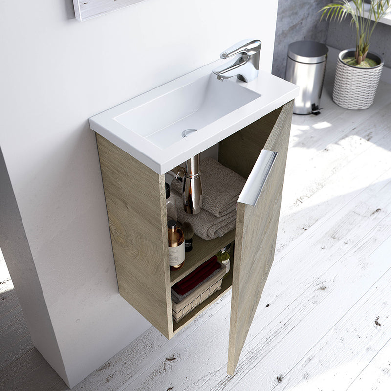 Mueble 40 1 Puerta+ Espejo + Lavabo Compact