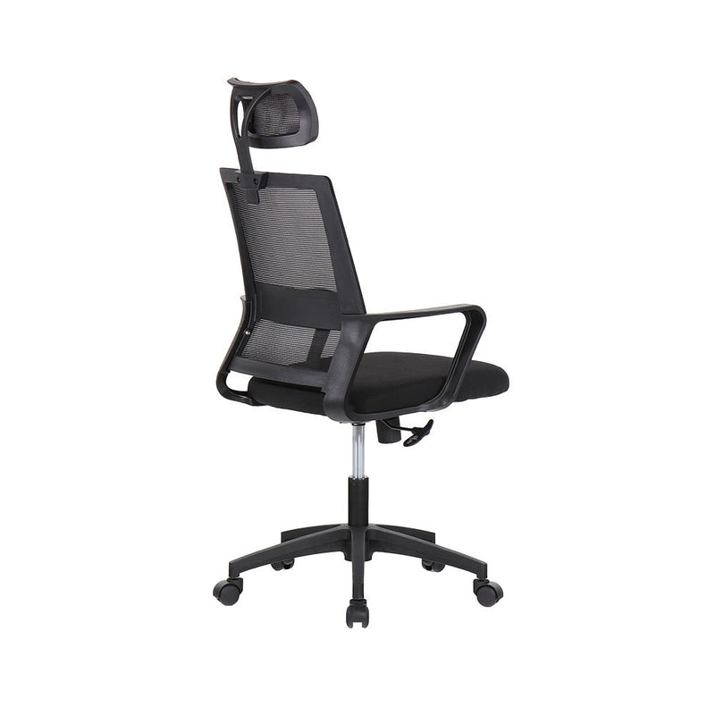 Silla De Oficina Ergonómica Negra Con Respaldo En Malla De Nylon Edm