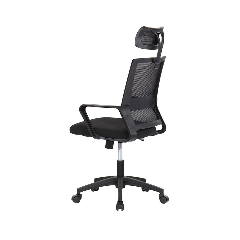 Silla De Oficina Ergonómica Negra Con Respaldo En Malla De Nylon Edm