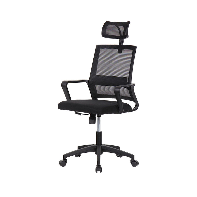 Black Ergonomic Office Chair With Nylon Mesh Backrest Edm