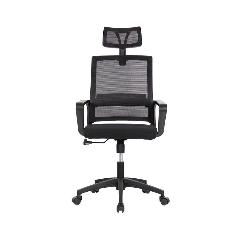 Silla De Oficina Ergonómica Negra Con Respaldo En Malla De Nylon Edm