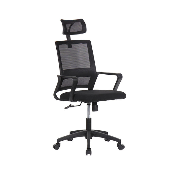 Black Ergonomic Office Chair With Nylon Mesh Backrest Edm