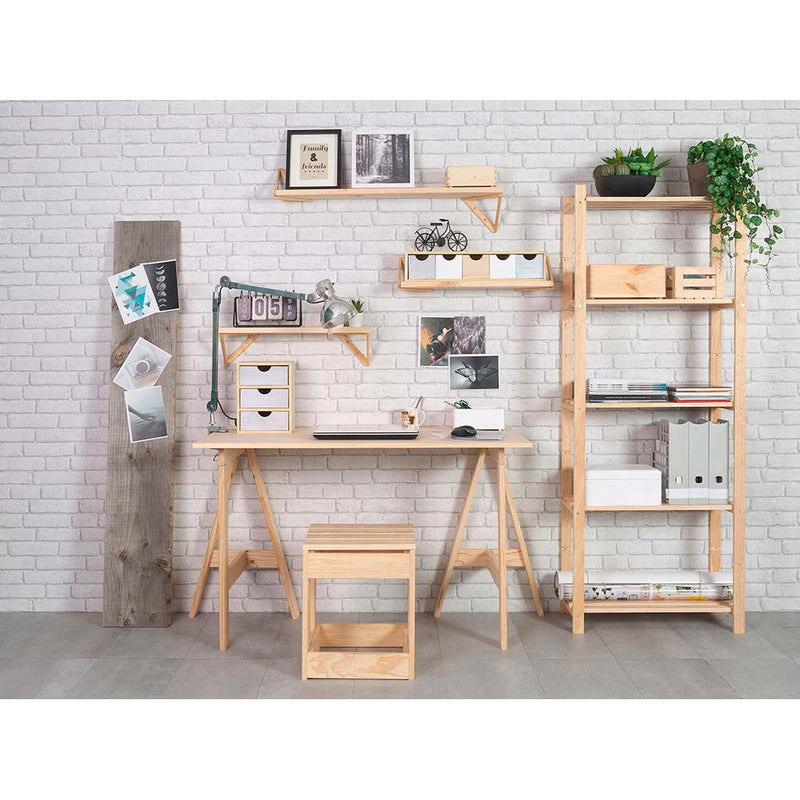 Natura Series Pine Shelf Without Varnish 100% Pefc Cert 171X65X30Cm Astigarraga