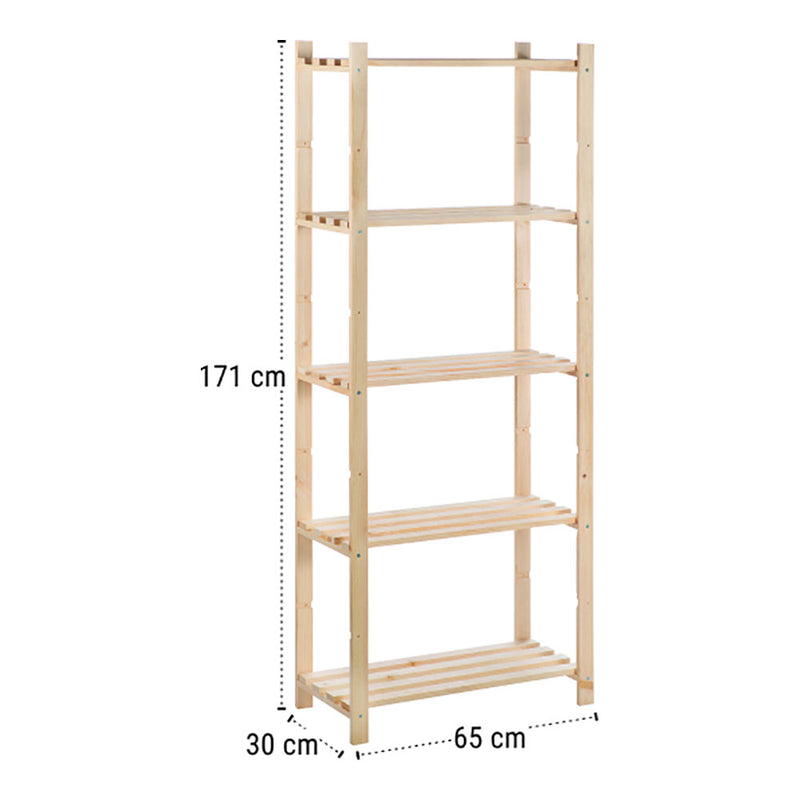 Natura Series Pine Shelf Without Varnish 100% Pefc Cert 171X65X30Cm Astigarraga