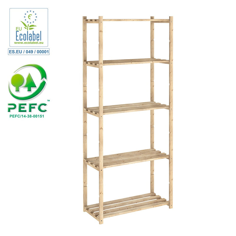 Natura Series Pine Shelf Without Varnish 100% Pefc Cert 171X65X30Cm Astigarraga