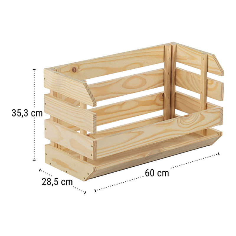 Evolution Stackable Box 60x28.5x35.3cm Unvarnished Pine 100% Pefc Cert Astigarraga