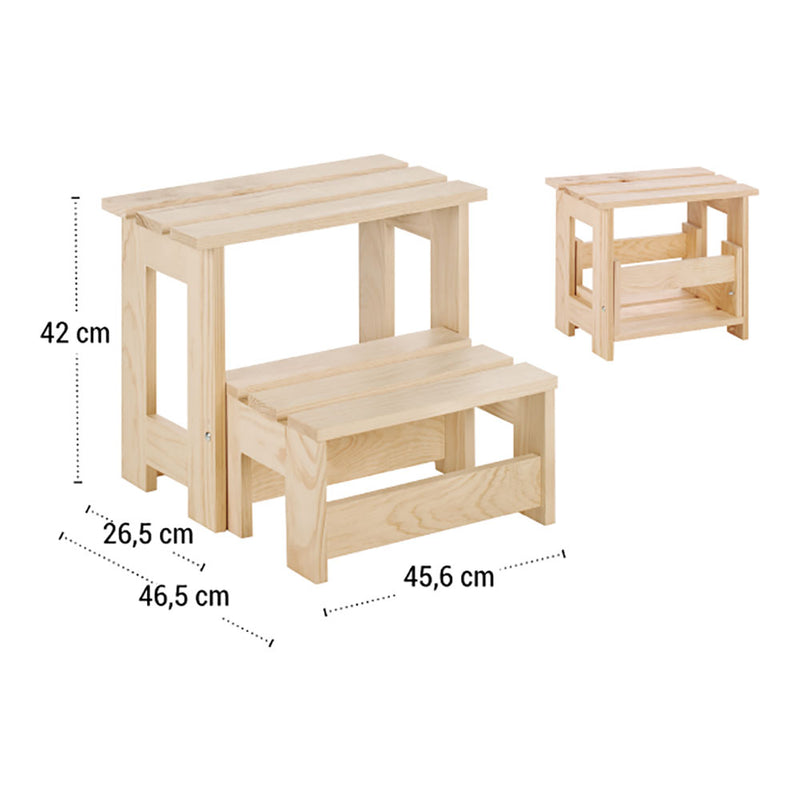 Astigarraga Stool/Ladder Assembled Raw Pine 100% Pefc Cert 43X46.5X27Cm