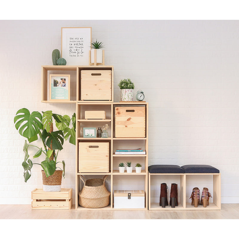 Modular Shelving With 2x2 Cubes Dynamic Solid Pine 70.8x70.8x33cm Astigarraga