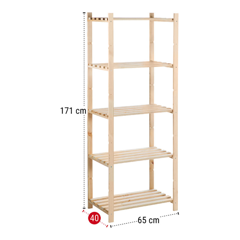 Natura Slatted Shelf 5 Shelves 171X65X40Cm Astigarraga