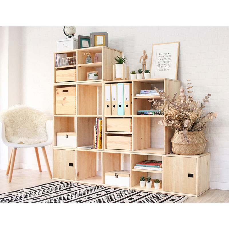 Modular Shelving 3 Cubes Dynamic Solid Pine 107x36.2x34cm Astigarraga